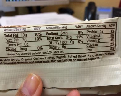 Macro bars nutrition facts