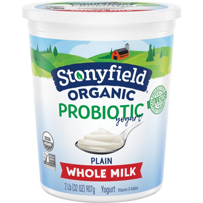 Stonyfield strawberry yogurt nutrition facts