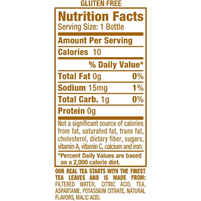 Peach snapple nutrition facts