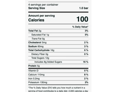 Yasso fudge brownie nutrition facts