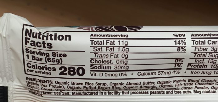 Macro bars nutrition facts